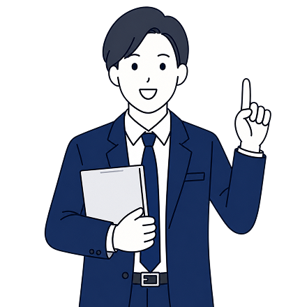 案内する男性
